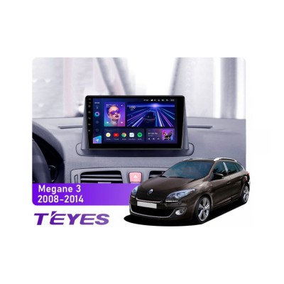 Штатна магнітола Teyes CC3 6+128 Gb 360° Renault Megane 3 2008-2014 (дві коси) 9"