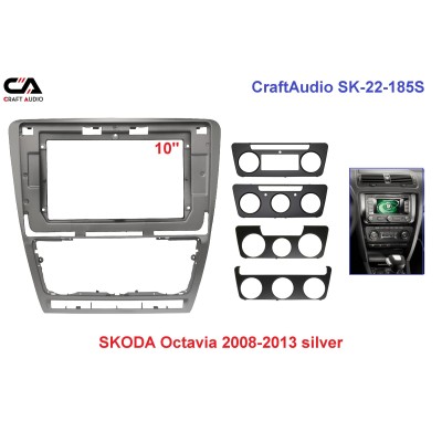 Рамка перехідна CraftAudio SK-22-185S SKODA Octavia 2008-2013 silverРамка перехідна CraftAudio SK-22-185S SKODA Octavia 2008-2013 silver 9"