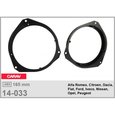 Проставки під динаміки 165 мм / 6.5" Carav 14-033 для автомобілів Alfa Romeo, Dacia, Fiat, Nissan, Opel