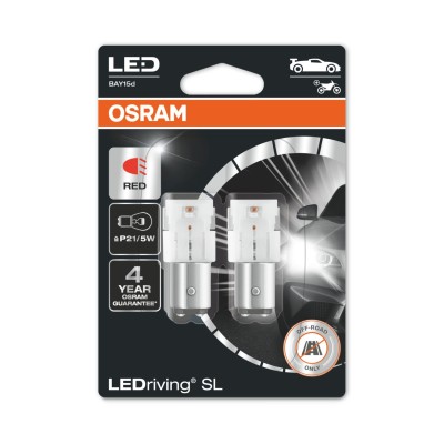 LED лампа OSRAM LEDriving SL 7528DRP-02b P21/12V 5W BAY15d RED