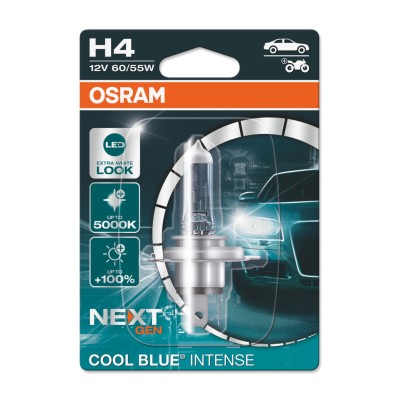 Галогенова лампа Osram H4 12V 60W P43t Cool Blue Intense Next Gen +100% 1 лампа (64193CBN-01B)