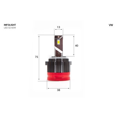 LED лампа Infolight S2 H7 VW 60W
