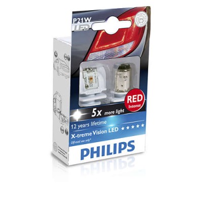 LED лампа PHILIPS 12898RX2 P21W 12/24V X2