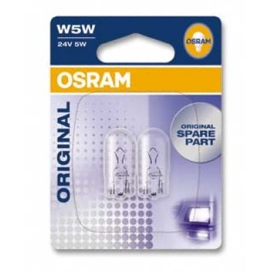 Галогенна лампа OSRAM 2845-02B W5W 24V W2.1X9.5D 10X2 Blister