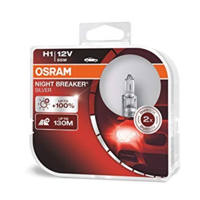 Галогенна лампа OSRAM 64150NBS Night Breaker Silver +100 H1 12V 55W P14.5S 10X2 HardDuopet