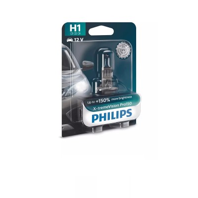 Галогенная лампа PHILIPS 12258XVPB1 H1 55W 12V P14,5s X-treme Vision Pro +150% B1