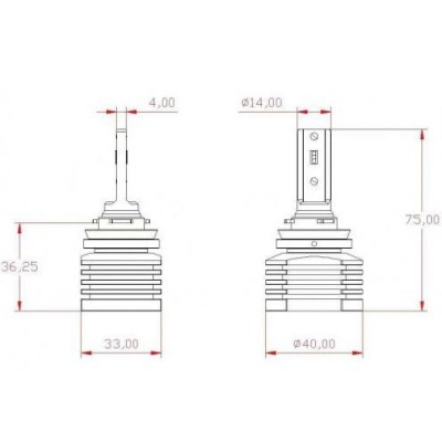 Лампы светодиодные ALed S H11 5500K 24W SH11A03 (2шт)
