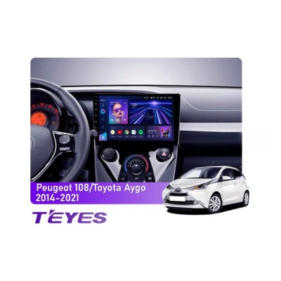 Штатна магнітола Teyes CC3 6+128 Gb Peugeot 108/Toyota Aygo B40 2014-2021 10"
