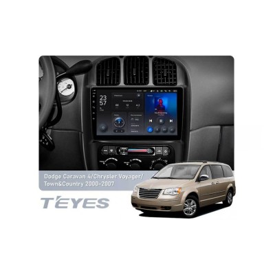 Штатна магнітола Teyes X1 2+32 Gb Dodge Caravan 4, Chrysler Voyager RG RS, Town&Country RS 2000-2007 (A) 10"