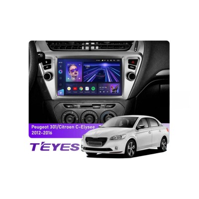 Штатна магнітола Teyes CC3 4+64 Gb Peugeot 301, Citroen C-Elysee (1 Din) 2012-2016 (4 кнопки) 9"