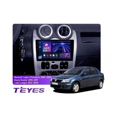 Штатна магнітола Teyes CC3 6+128 Gb 360° Renault Logan 1 2010-2016 (CAN BUS) 9"