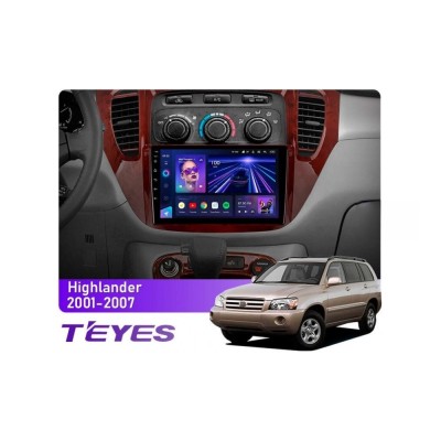 Штатна магнітола Teyes CC3 6+128 Gb 360° Toyota Highlander 1 XU20 2001-2007 9"