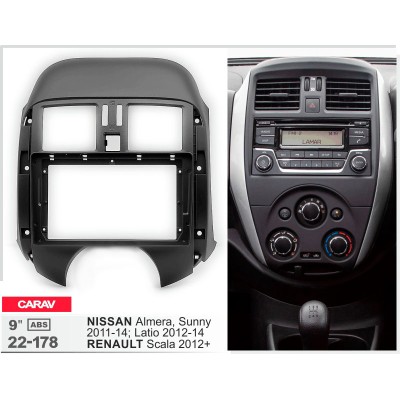 Перехідна рамка Carav Nissan Almera, Sunny, Latio, Renault Scala (22-178)