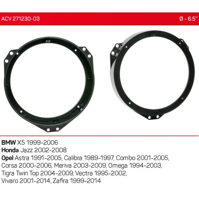Проставки під динаміки ACV 271230-03 для автомобілів BMW X5, Honda Jazz, Opel