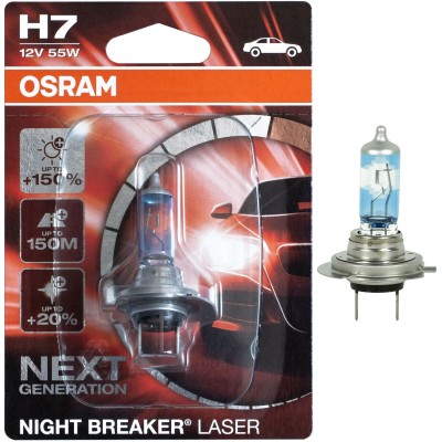 Галогенна лампа OSRAM 64210NL-01B H7 Night Breaker LASER NG +150% 12V 55W PX26d 1шт/блістер