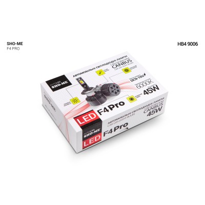 Комплект светодиодных ламп Sho-Me F4-Pro 9006 (HB4) 45W