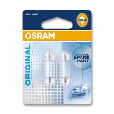 Галогенна лампа OSRAM 6438-02B C5W 28mm 12V SV8.5-8 10X2 Blister