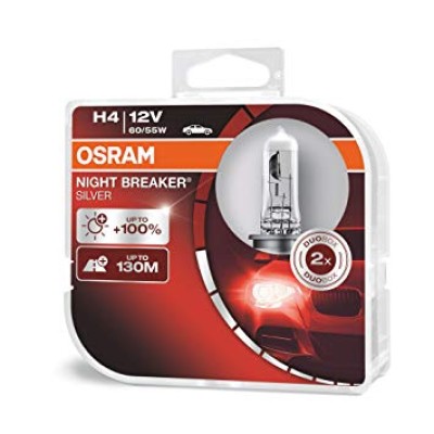 Галогенна лампа OSRAM 64193NBS Night Breaker Silver +100 H4 60/55W P43t 12V 10X2 HardDuopet