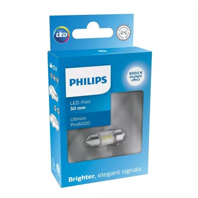 Світлодіодна лампа Philips 11860CU60X1 White Ultinon Pro6000 12V C5W 30mm 6000K 1pcs. blister
