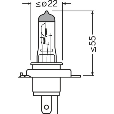 Комплект галогенових ламп OSRAM 64193NBS-2HB H4 Night Breaker Silver +100% 60/55W 12V P43t (2 шт)