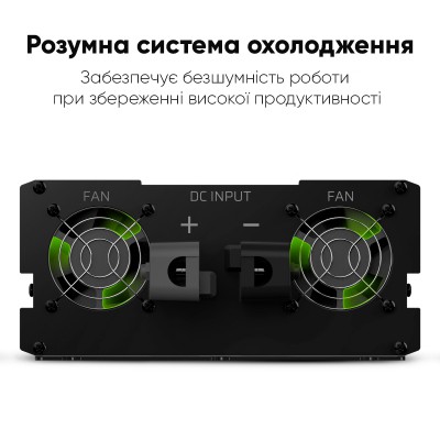 Преобразователь напряжения Green Cell 12V to 230V 1500W/3000W чистый синус