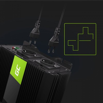 Преобразователь напряжения Green Cell PRO INVGC12 12V to 230V 3000W/6000W с USB модифицированный синус