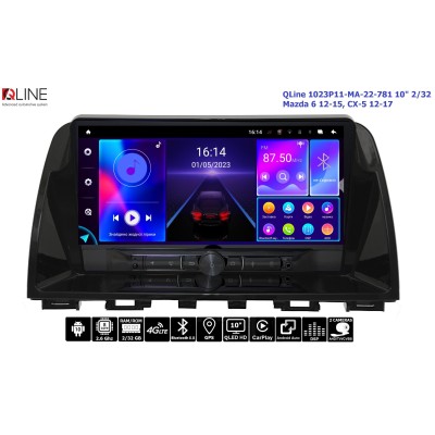 Штатна магнітола QLine 1023P11-MA-22-781 10" 2/32 Mazda 6 12-15, CX-5 12-17