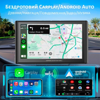 Aspiring Auto Play DVR 1, Magnet, CarPlay, Android auto