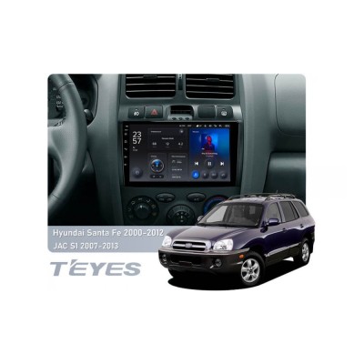 Штатна магнітола Teyes X1 2+32 Gb Wi-Fi Hyundai Santa Fe SM 2000-2012, JAC S1 (Rein) 1 2007-2013 9"