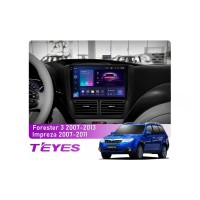 Штатна магнітола Teyes CC3 2k 6+128 Gb 360° Subaru Forester 3 SH 2007-2013, Impreza GH GE 2007-2011 9"