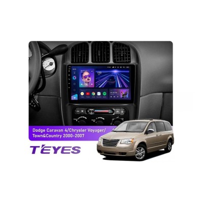 Штатна магнітола Teyes CC3 6+128 Gb 360° Dodge Caravan 4, Chrysler Voyager RG RS, Town&Country RS 2000-2007 (A) 10"