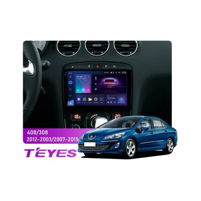 Штатна магнітола Teyes CC3 2k 6+128 Gb Peugeot 408 1 T7 2012-2020, 308 2007-2015 9"