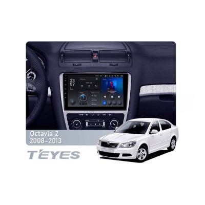 Штатна магнітола Teyes X1 2+32 Gb Wi-Fi Skoda Octavia 2 A5 2008-2013 Silver 10"