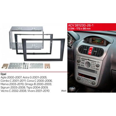 Переходная рамка ACV Opel Agila, Combo, Corsa, Meriva, Omega, Signum, Tigra, Vectra, Vivaro (381230-26-1)