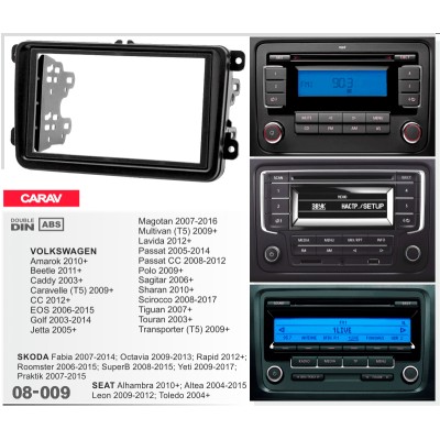 Перехідна рамка CARAV Volkswagen Caddy, Golf, Jetta, Passat, Polo, Tiguan, Touran (08-009)