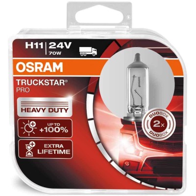Комплект галогеновых ламп Osram 64216TSPHCB H11 TruckStar Pro +100% 70W 24V PGJ19-2 HardDuopet