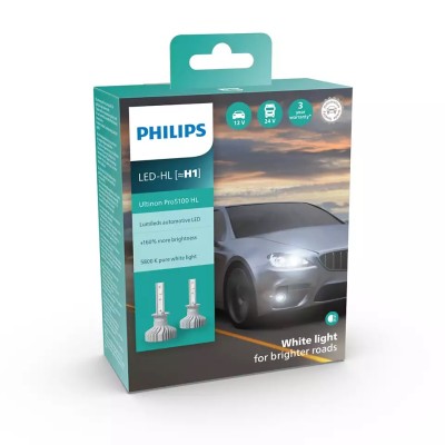 Комплект светодиодных ламп PHILIPS H1 11258U51X2 LED Ultinon Pro5100 +160% 12/24V