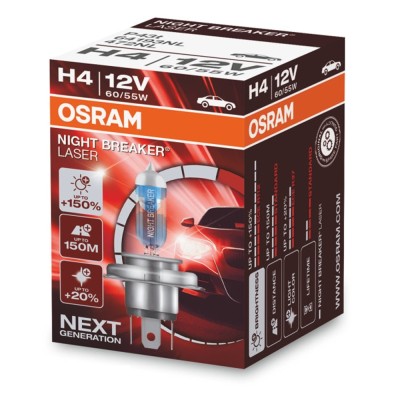 Галогенна лампа OSRAM H4 64193NL Night Breaker LASER NG +150% 60/55W P43T 12V 1шт