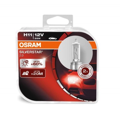 Галогенна лампа OSRAM 64211SV2 Silver Star 2.0 H11 12V 55W PGJ19-2 10X2 HardDuopet