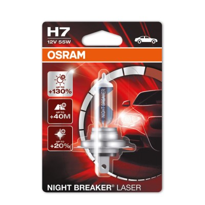 Галогенна лампа OSRAM H7 64210NBL-01B Night Breaker LASER 12V 55W PX26D 10X1 Blister