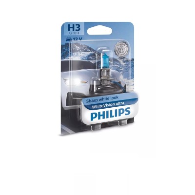 Галогенная лампа PHILIPS 12336WVUB1 H3 55W 12V WhiteVision ultra +60% (3900K) B1