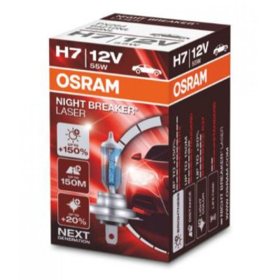 Лампа галогенная OSRAM 64210NB H7 Night Breaker LASER NB +200% 55W 12V PX26d HardDuopet