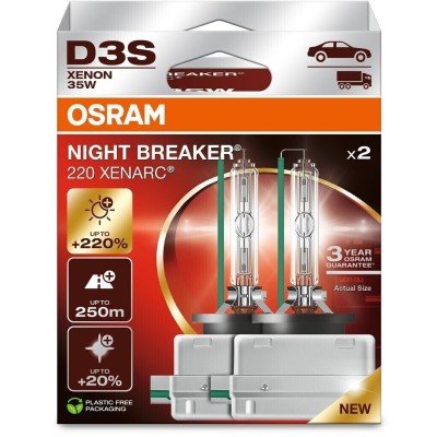 Комплект ксеноновых ламп OSRAM 66340XN2-2HB Night Breaker +220% D3S 85V 35W PK32d-5 XENARC