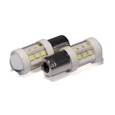 Світлодіодна лампа StarLight T25 18 диодов SMD 12-24V 6.5W WHITE прозора лінза