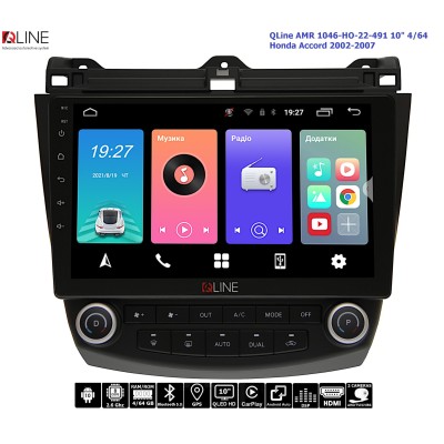 Штатна магнітола QLine AMR 1046-HO-22-491 10" 4/64 Honda Accord 2002-2007