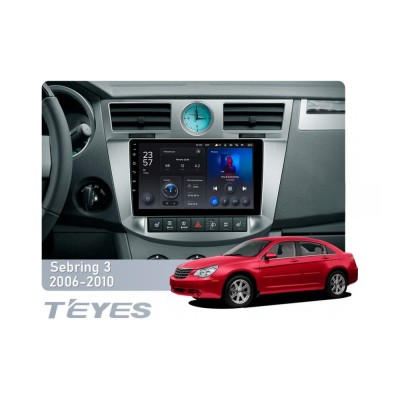 Штатна магнітола Teyes X1 2+32 Gb Wi-Fi Chrysler Sebring 3 JS 2006-2010 9"