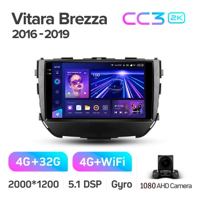 Штатна магнітола Teyes CC3 4+32 Gb Suzuki Vitara Brezza 2016-2019 9" 2k