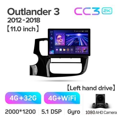 Штатна магнітола Teyes CC3 4+32 Gb Mitsubishi Outlander 3 GF0W GG0W 2012-2018 (A) 11" 2k