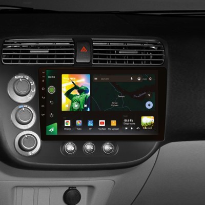 Штатна магнітола SIGMA X9464 ANDROID 10 4+64 Gb 4G DSP Honda Civic 7 2000-2006 9"