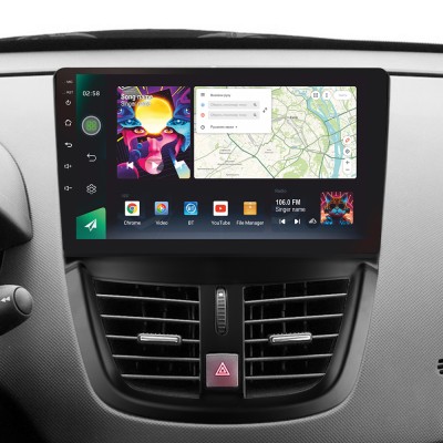 Штатна магнітола SIGMA PRO 9464 ANDROID 10 4+64 Gb 4G DSP Peugeot 207 2006-2015 9"